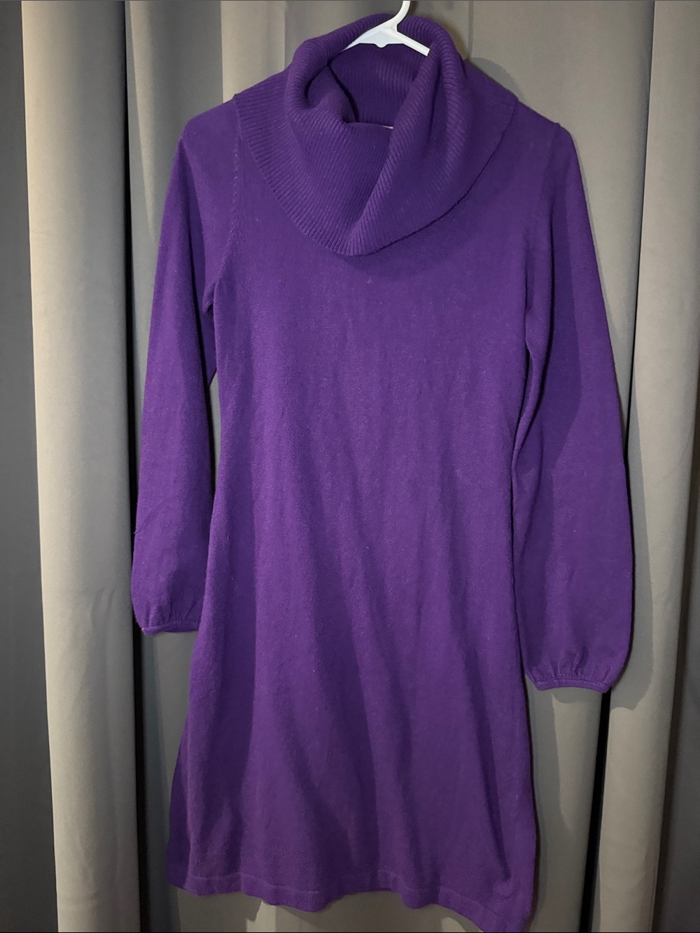 Boden Purple Cowl Neck Knit Dress